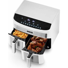 N8WERK Hot Air Fryer Çift Sepetli 7.5 L Beyaz