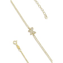 Fiyonk Kuyumculuk 14 Ayar Altın Taşlı Kelebek Bileklik