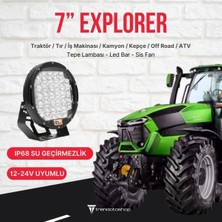 C9 7''explorer 96W 32 LED Siyah Traktör LED Lamba, Sis Farı ve Çalışma Lambası 1 Adet