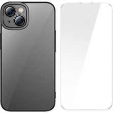 Baseus Kamera Korumalı iPhone 14 Plus Silikon Kılıf ve Ful Kaplama Kırılmaz Ekran Koruyucu, Air Armor,sararmaz Kılıf