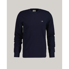 Gant Erkek Lacivert Slim Fit Bisiklet Yaka T-Shirt 2022143.433