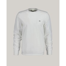 Gant Erkek Beyaz Slim Fit Bisiklet Yaka Düz T-Shirt 2022143.110