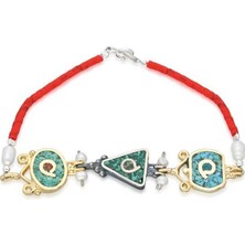 Aykat Mozaik İşlemeli Otantik Gümüş Taşlı Bayan Bilekliği 925 Ayar BLK-299