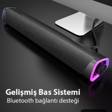 Polhammobile Polham Ultra Şık Rgb Işıklı Bluetooth Bağlantılı 4d Bass Efektli Hoparlör Subwoofer, Masaüstü, Tv Altı Hoparlör