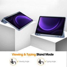 Shin-Wo Samsung Galaxy Tab S9 Fe Folio Kılıf Çok Açılı Standlı Ince Hafif Koruyucu Kapak (Yurt Dışından)