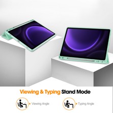 Shin-Wo Samsung Galaxy Tab S9 Fe Folio Kılıf Çok Açılı Standlı Ince Hafif Koruyucu Kapak (Yurt Dışından)