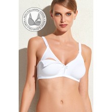 Pierre Cardin 2'li Ekonomik Paket Beyaz 6832 Kapsız Desteksiz Pamuklu Emzirme Sütyen (Kolay Açılabilir Klips)