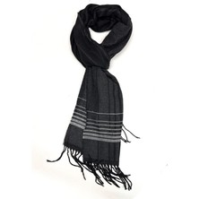 Kravatkolik Siyah Ekose Desen Erkek Kaşkol K543