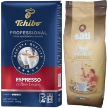 Tchibo Profesional Espresso Çekirdek Kahve 1kg+Les Cafes Sati Créma Classique Grains 1kg