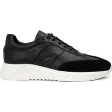 Deery Deri Siyah Erkek Sneaker Ayakkabı - 01961Msyhp01