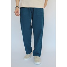 Nobility Jean Unisex Yazlık Beli Lastikli Rahat Keten  Pamuklu Serin Tutan İpli Bol Keten Pantolon