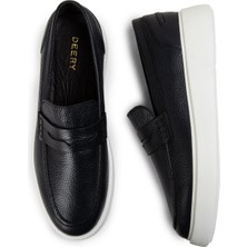 Deery Deri Lacivert Erkek Loafer Ayakkabı - 01964Mlcve01