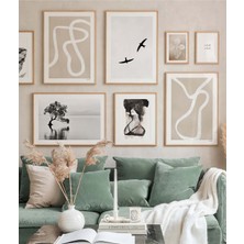 Artavessa 8 Parça Ahşap Çerçeve Görünümlü Mdf Tablo Seti