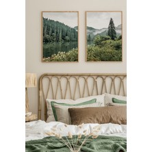 Artavessa 2 Parça Ahşap Çerçeve Görünümlü Mdf Tablo Seti