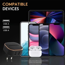 Duracell 17W Telefon / Tablet Şarj Başlığı 2xusb 5V/3.4A - Siyah