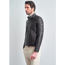 Pierre Cardin Erkek Bordo Motorcu Slim Fit Deri Ceket