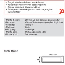 Hafele Nesta Tezgah Altı Kiler 200MM Antrasit Sağ