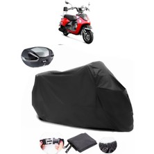 Yuki Legend 50 Siyah Arka Çanta Uyumlu Motosiklet Branda Su Geçirmez Dayanıklı Kumaş