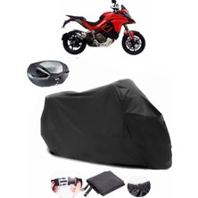 Ducati Multistrada 1200 Siyah Arka Çanta Uyumlu Motosiklet Branda Su Geçirmez Dayanıklı Kumaş
