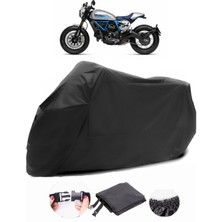 Ducati Scrambler Café Racer Siyah Motosiklet Branda Su Geçirmez Dayanıklı Kumaş
