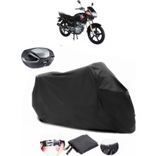 Arora Ar 125-43 Yebere Siyah Arka Çanta Uyumlu Motosiklet Branda Su Geçirmez Dayanıklı Kumaş