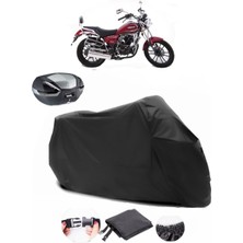 Autoen Falcon Crown 150 Siyah Arka Çanta Uyumlu Motosiklet Branda Su Geçirmez Dayanıklı Kumaş