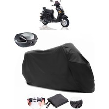 Kanuni Classic 125 Siyah Arka Çanta Uyumlu Motosiklet Branda Su Geçirmez Dayanıklı Kumaş