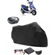 Kanuni Trex 150 Siyah Arka Çanta Uyumlu Motosiklet Branda Su Geçirmez Dayanıklı Kumaş