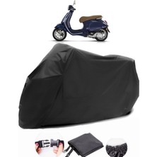 Vespa Primavera 150 Siyah Motosiklet Branda Su Geçirmez Dayanıklı Kumaş