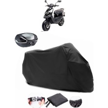 Peugeot Trekker 100 Siyah Arka Çanta Uyumlu Motosiklet Branda Su Geçirmez Dayanıklı Kumaş