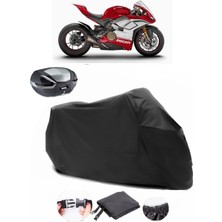 Ducati Panigale V4 R Siyah Arka Çanta Uyumlu Motosiklet Branda Su Geçirmez Dayanıklı Kumaş