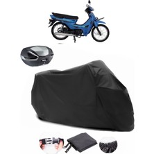 Mondial 100 Sfc Basic x Siyah Arka Çanta Uyumlu Motosiklet Branda Su Geçirmez Dayanıklı Kumaş