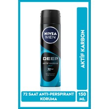 Nıvea Men Erkek Sprey Deodorant Deep Beat 150ml,72 Saat Anti-Perspirant Koruma