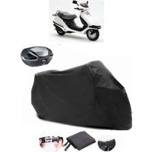 Honda Spacy 125 Siyah Arka Çanta Uyumlu Motosiklet Branda Su Geçirmez Dayanıklı Kumaş