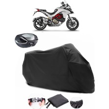 Autoen Ducati Multistrada 1200S Siyah Arka Çanta Uyumlu Motosiklet Branda Su Geçirmez Dayanıklı Kumaş