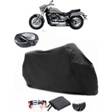 Autoen Suzuki Vz 800 Intruder M800 Siyah Arka Çanta Uyumlu Motosiklet Branda Su Geçirmez Dayanıklı Kumaş