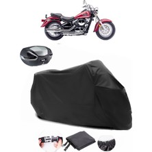 Kawasaki Vn 800 Classic Siyah Arka Çanta Uyumlu Motosiklet Branda Su Geçirmez Dayanıklı Kumaş