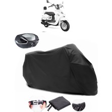 Autoen Yuki ZN-100T-E5 Legend Siyah Arka Çanta Uyumlu Motosiklet Branda Su Geçirmez Dayanıklı Kumaş