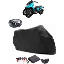 Qooder Quadro 4d Siyah Arka Çanta Uyumlu Motosiklet Branda Su Geçirmez Dayanıklı Kumaş