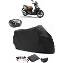 Autoen Kymco Agility City 125 Siyah Arka Çanta Uyumlu Motosiklet Branda Su Geçirmez Dayanıklı Kumaş