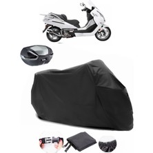 Mondial 250 Jet Max Siyah Arka Çanta Uyumlu Motosiklet Branda Su Geçirmez Dayanıklı Kumaş