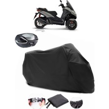 Autoen Piaggio Mp3 300 Siyah Arka Çanta Uyumlu Motosiklet Branda Su Geçirmez Dayanıklı Kumaş