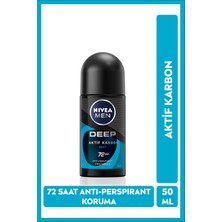 Nivea Men Erkek Roll-On Deodorant Deep Beat 50ml, Ter Kokusuna Karşı 72 Saat Anti-Perspirant Koruma