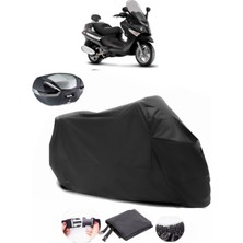 Piaggio X9 500 Siyah Arka Çanta Uyumlu Motosiklet Branda Su Geçirmez Dayanıklı Kumaş