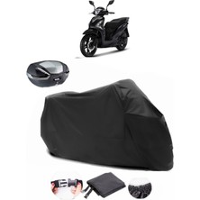 Autoen Sym Symphony St 125 Siyah Arka Çanta Uyumlu Motosiklet Branda Su Geçirmez Dayanıklı Kumaş