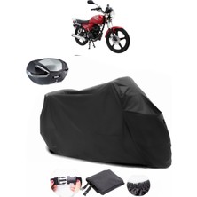 Mondial 150 Mg King Siyah Arka Çanta Uyumlu Motosiklet Branda Su Geçirmez Dayanıklı Kumaş