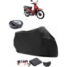 Yamaha Crypton Siyah Arka Çanta Uyumlu Motosiklet Branda Su Geçirmez Dayanıklı Kumaş