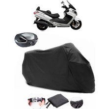 Sym Maxi 400I Siyah Arka Çanta Uyumlu Motosiklet Branda Su Geçirmez Dayanıklı Kumaş