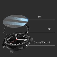 AktarMobile Galaxy Watch 6 Classic 47 mm Uyumlu Ekran Koruyucu & Kasa Koruma Spor Görünüm Bezel Halka 360 Koruma