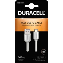 Duracell 1m Usb-A To Usb-C Şarj Kablosu - Beyaz